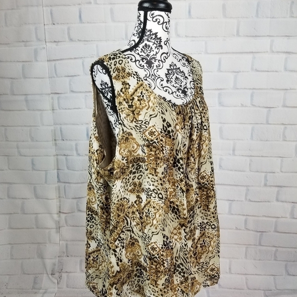 Maggie Barnes 3x lined animal print sleeveless top - Picture 4 of 11